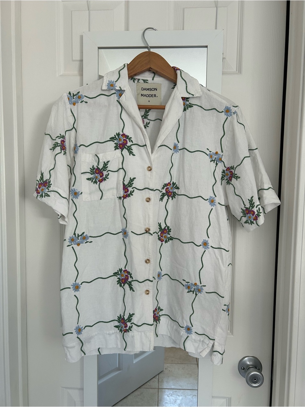 Damson Madder floral embroidered top